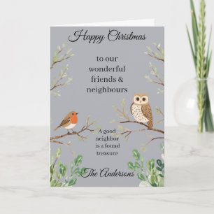 Carte de Noël Joyeux Voisins et Amis