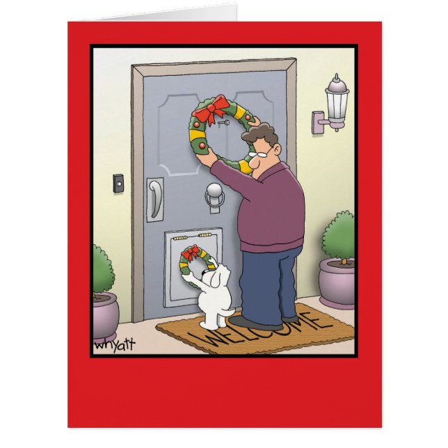 Carte de Noël Jumbo Dog Wreath (Devant)