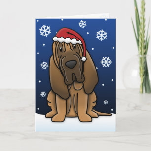 Carte de Noël Kawaii Bloodhound
