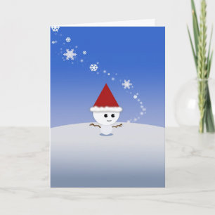 Carte de Noël Kawaii Bonhomme de neige Mignon !