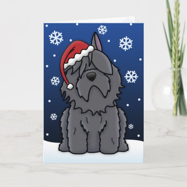 Carte de Noël Kawaii Bouvier des Flandres (Devant)