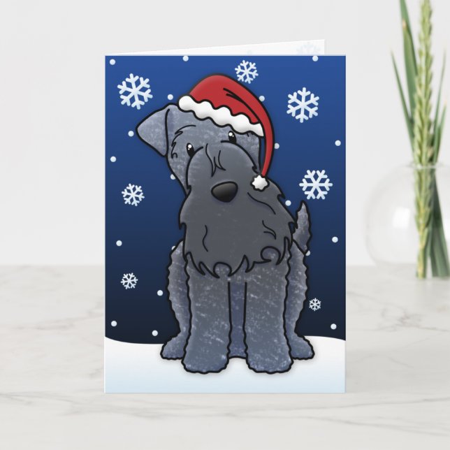 Carte de Noël Kawaii Kerry Blue Terrier (Devant)