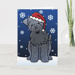Carte de Noël Kawaii Kerry Blue Terrier