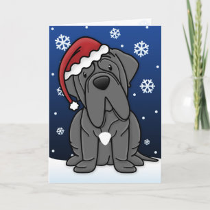 Carte de Noël Kawaii Neapolitan Mastiff