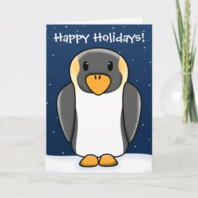 Carte de Noël Kawaii Penguin (Devant)