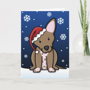 Carte de Noël Kawaii Xoloitzcuintli