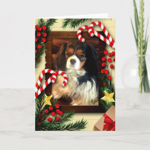 Carte de Noël King Charles Spaniel mignonne