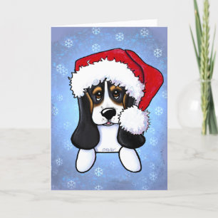 Carte de Noël KiniArt Basset Hound