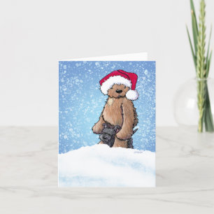 Carte de Noël KiniArt Bigfoot & Scottie Dog