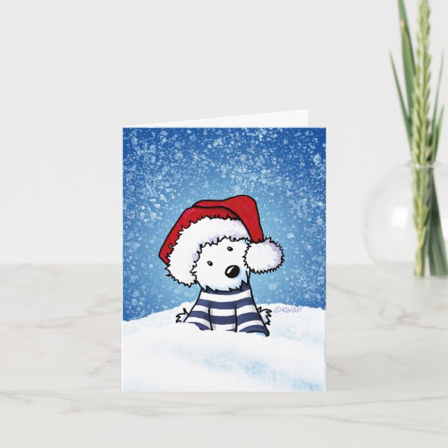 Carte de Noël KiniArt Westie (Devant)