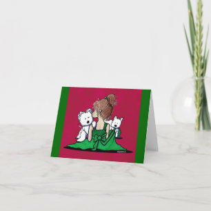 Carte de Noël KiniArt Westie Kisses