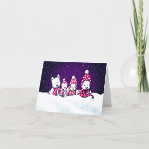 Carte de Noël KiniArt Winter Westies