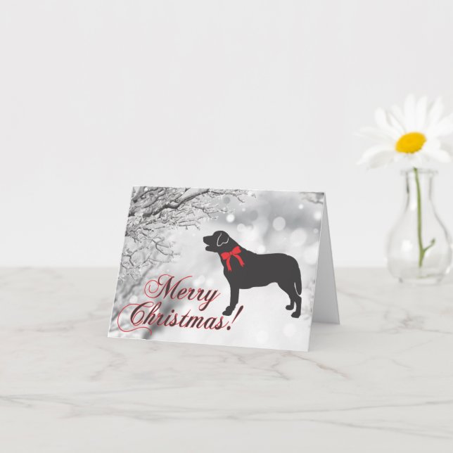 Carte de Noël Labrador (Petite plante)