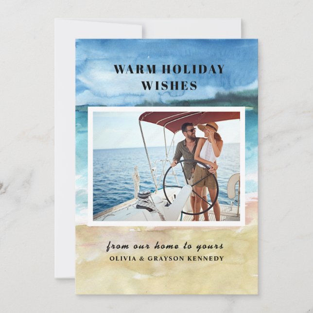 Carte de Noël Land & Sea Photo Beach (Devant)