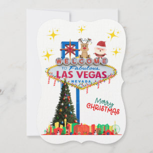 Carte de Noël Las Vegas avec Père Noël et Rudolph