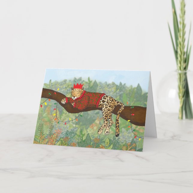 Carte de Noël léopard (Devant)