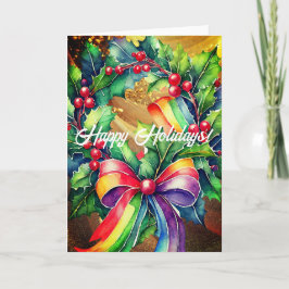Carte de Noël LGBTQ, Carte de voeux pliée 5" x 7"