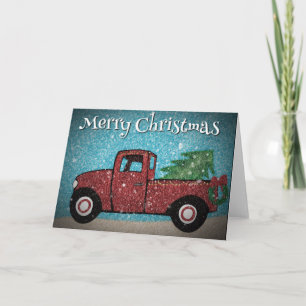 Carte de Noël Little Red Truck