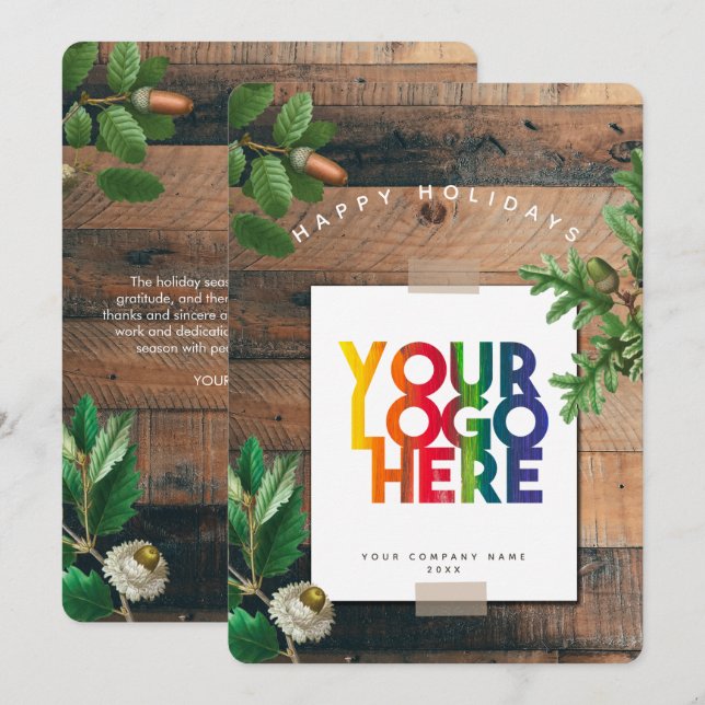 Carte de Noël Logo d'Affaires vintage (Devant / Derrière)