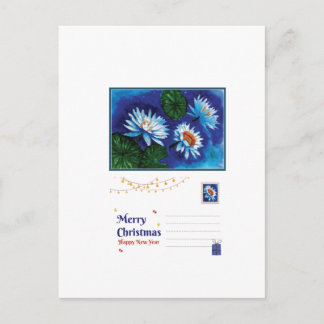 Carte de Noël Lotus – Vœux de Fêtes Paisibles