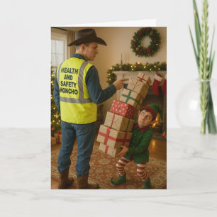 Carte de Noël - Lutin et sécurité