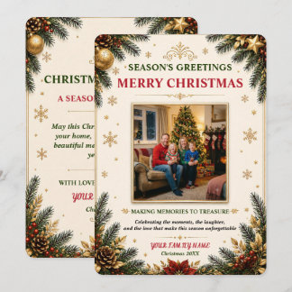 Carte de Noël luxe en ivoire pour rassemblement en