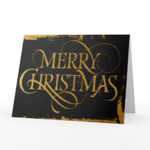 Carte de Noël Luxueuse avec Feuille d'Or | Glamour