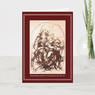 Carte de Noël : Madonna & Christ Enfant tenant Cha