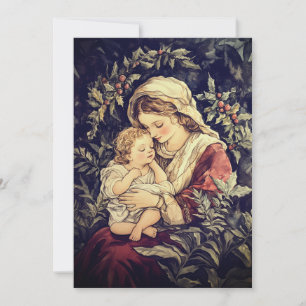 Carte de Noël Madonna et Child Vintage