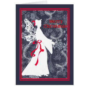 Carte de Noël magique avec Ange Religieux