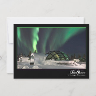 Carte de Noël magique de lumières du nord