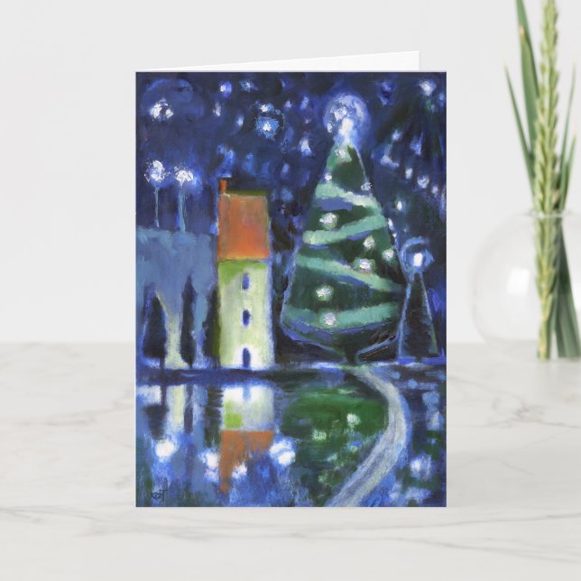 Carte de Noël magique de soirée (Devant)