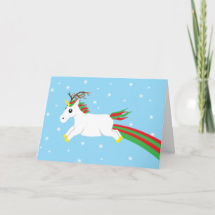 Carte de Noël magique Reindeer Unicorn
