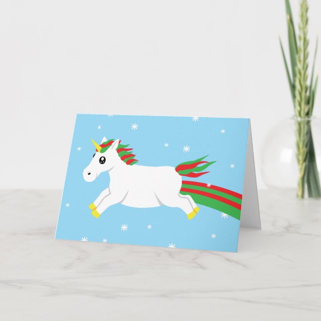 Carte de Noël magique Unicorn (Devant)