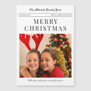 Carte de Noël magnétique joyeux Noël de journal