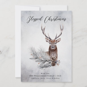 Carte de Noël Majestic Deer Winter Woodland