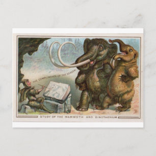 Carte de Noël Mammoth et Dinotherium