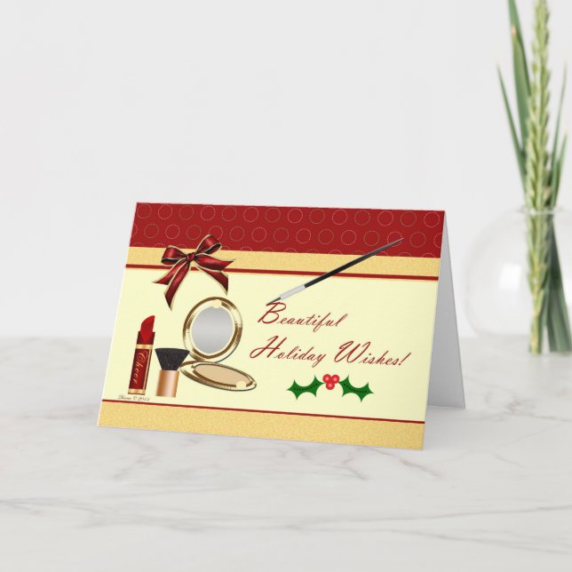 Carte de Noël maquillage cosmétique (Devant)