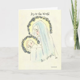 Carte de Noël Marie et enfant