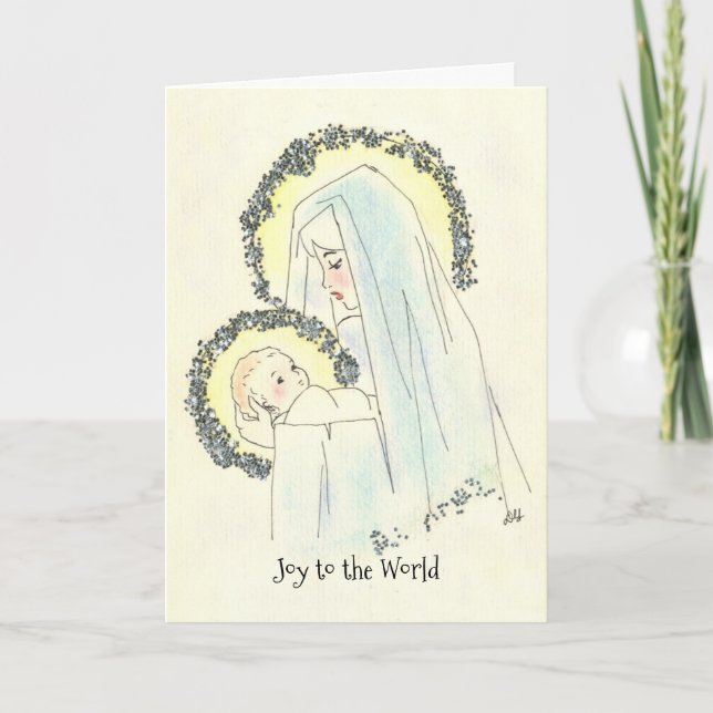 Carte de Noël Marie et enfant (Devant)