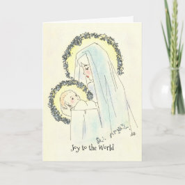 Carte de Noël Marie et enfant