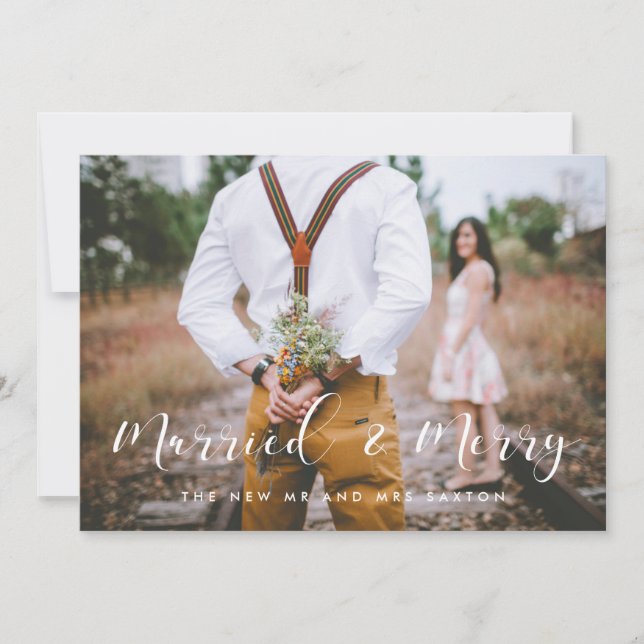 Carte de Noël Marié et Joyeux (Devant)