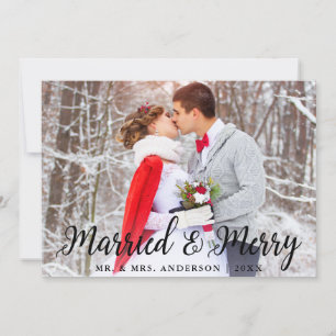 Carte de Noël Marié & Joyeux Mariage photo B