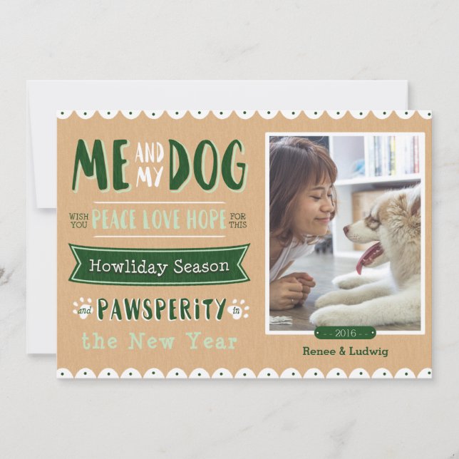 Carte de Noël Me et My Dog 5x7 (Devant)