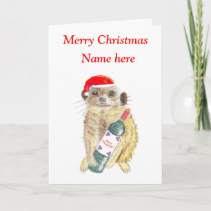 Carte de Noël Meerkat, personnalisable