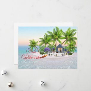 Carte de Noël Mele Kalikimaka Hawaiin