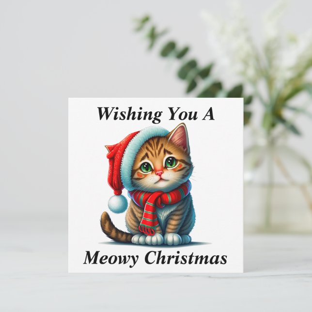 Carte de Noël Meowy (Debout devant)
