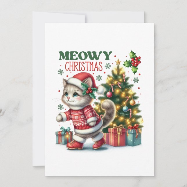 Carte de Noël Meowy (Devant)