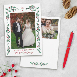 Carte de Noël « Merry & Married » avec cadre de ho