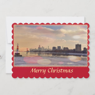 Carte de Noël Merry Skyline de Chicago